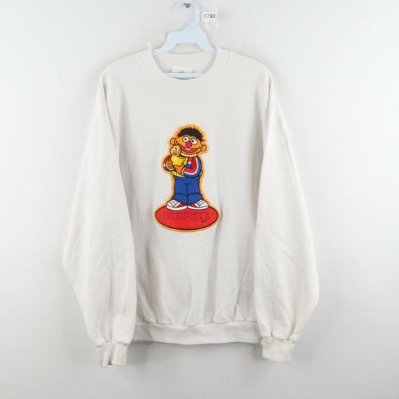 Vintage 90s Sesame Street Ernie Sweatshirt White